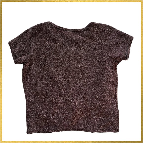 Glitter Girl Twist Front Top - Black with Pink Metallic Finish. Size 7/8 - Picture 4 of 9